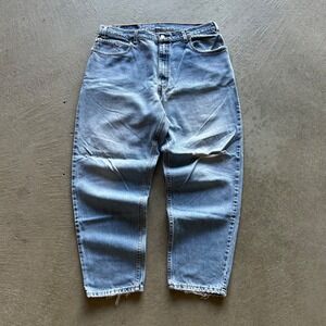 Vintage 90s Levis 560 Jeans Mens 38x30 Blue Light Denim Loose Fit Tapered USA